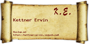 Kettner Ervin névjegykártya